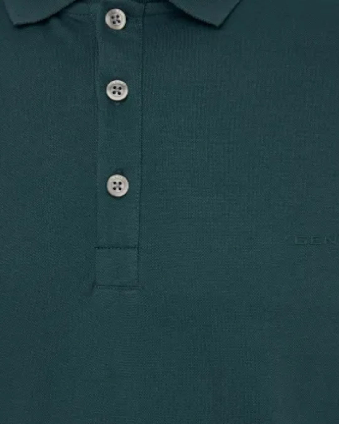 GENTI 3 Button SS 1219 jersey polo groen - foto 2