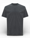 Genti antraciet T-shirt met schelp- palm- en bloemenprint, productfoto vooraanzicht
