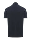 Genti donkerblauwe jersey polo, productfoto achteraanzicht