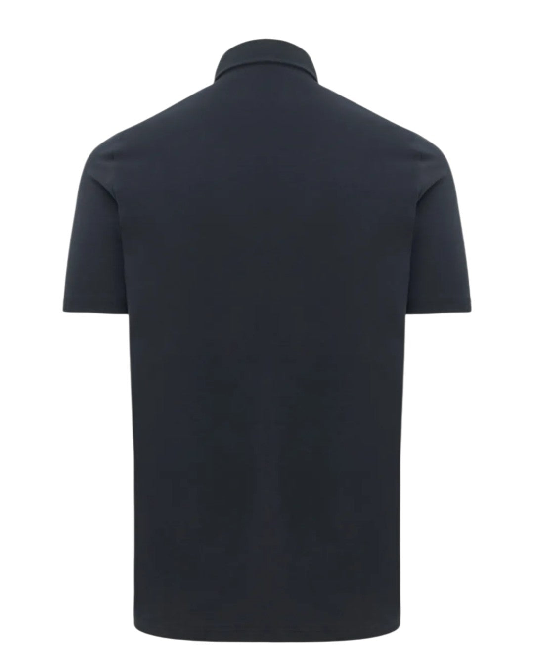 Genti donkerblauwe jersey polo, productfoto achteraanzicht
