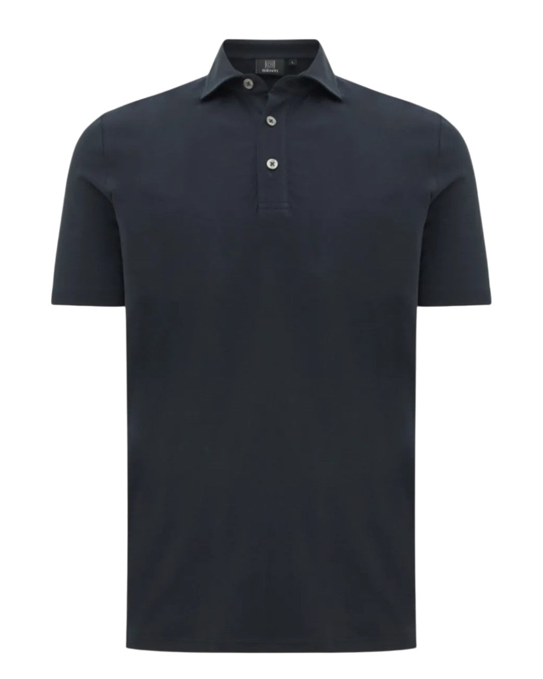 Genti donkerblauwe jersey polo, productfoto vooraanzicht