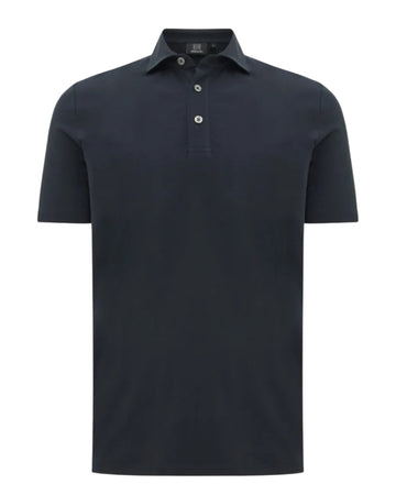Genti donkerblauwe jersey polo, productfoto vooraanzicht