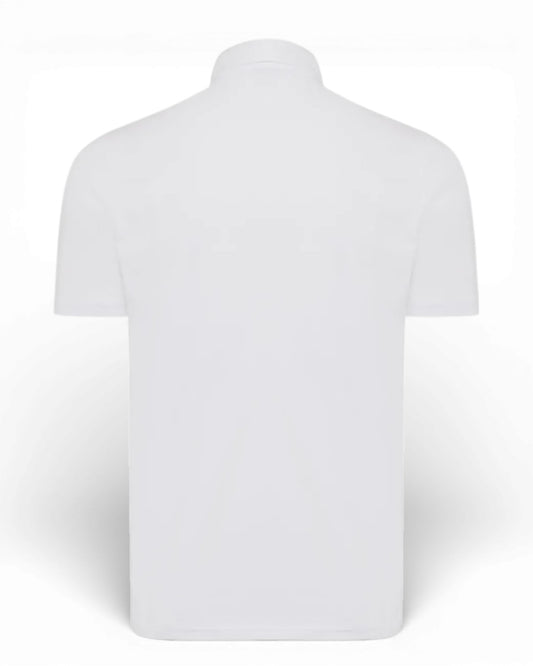 Genti witte jersey polo, productfoto achteraanzicht