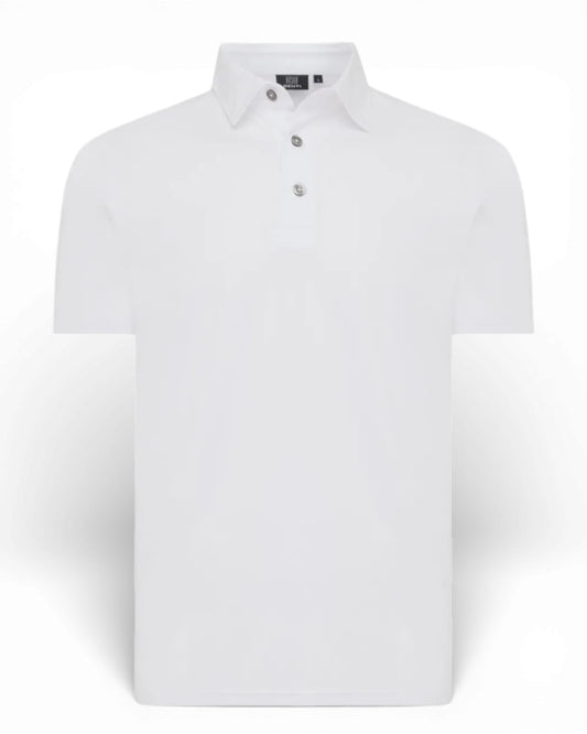 Genti witte jersey polo, productfoto vooraanzicht