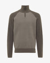 Genti Brown Turtle Zip Pullover – vooraanzicht