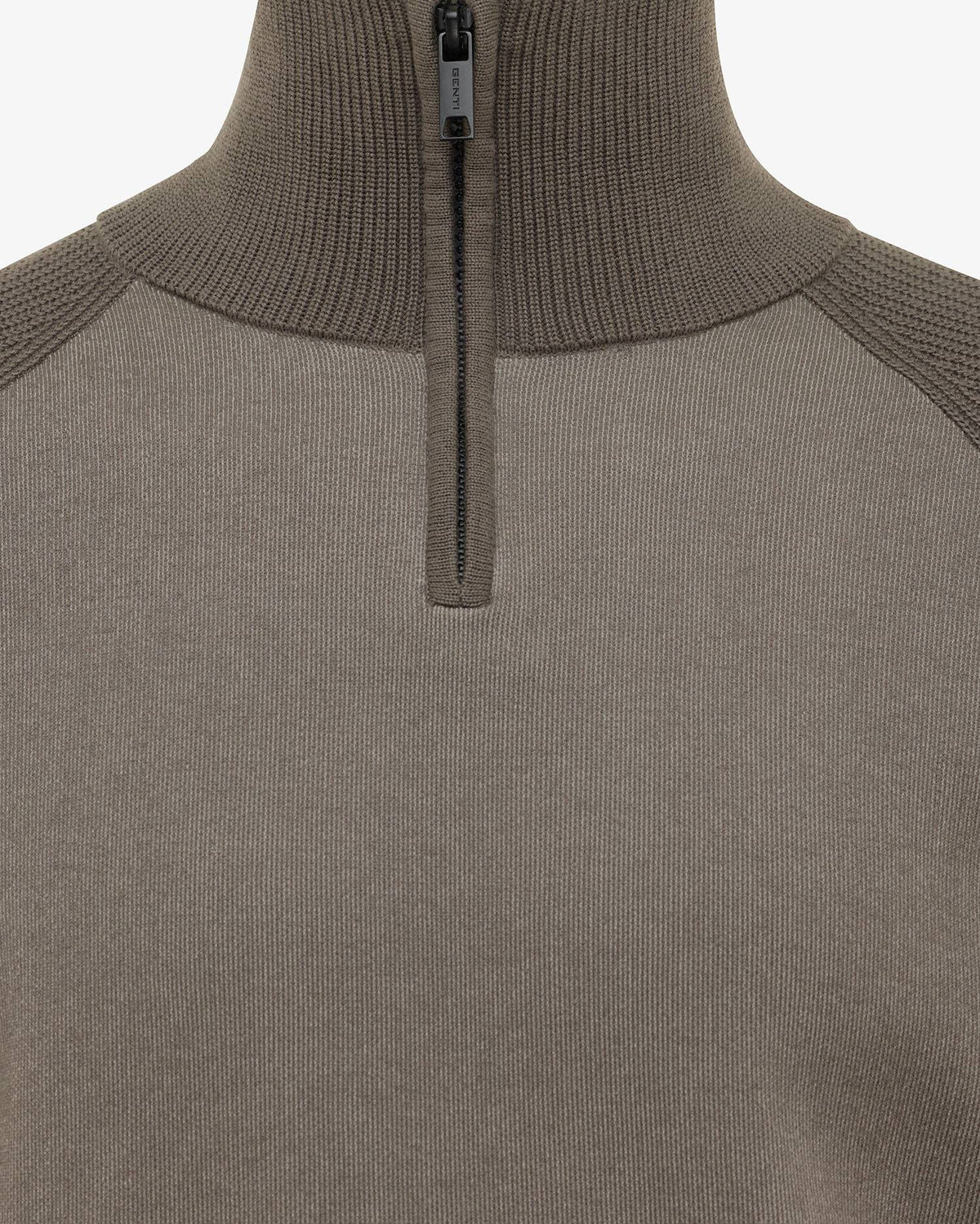 Genti Brown Turtle Zip Pullover – productbeeld 3