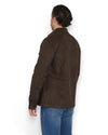 Genti donkerbruin Midtown overshirt, gedragen driekwart-achteraanzicht