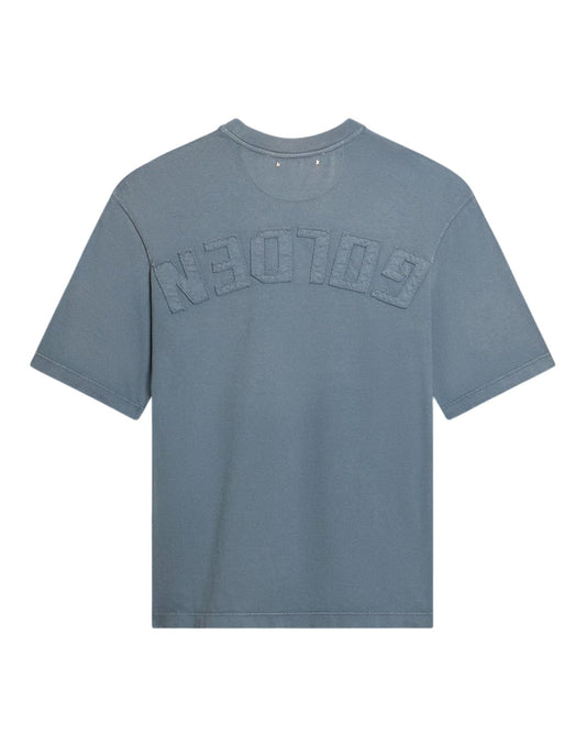 Relaxed fit T-shirt cotton jersey logo patch Winward Blue