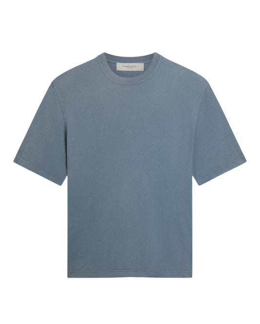 Relaxed fit T-shirt cotton jersey logo patch Winward Blue