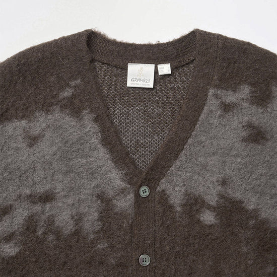 Gramicci Mohair Splatter Cardigan Slate – detail