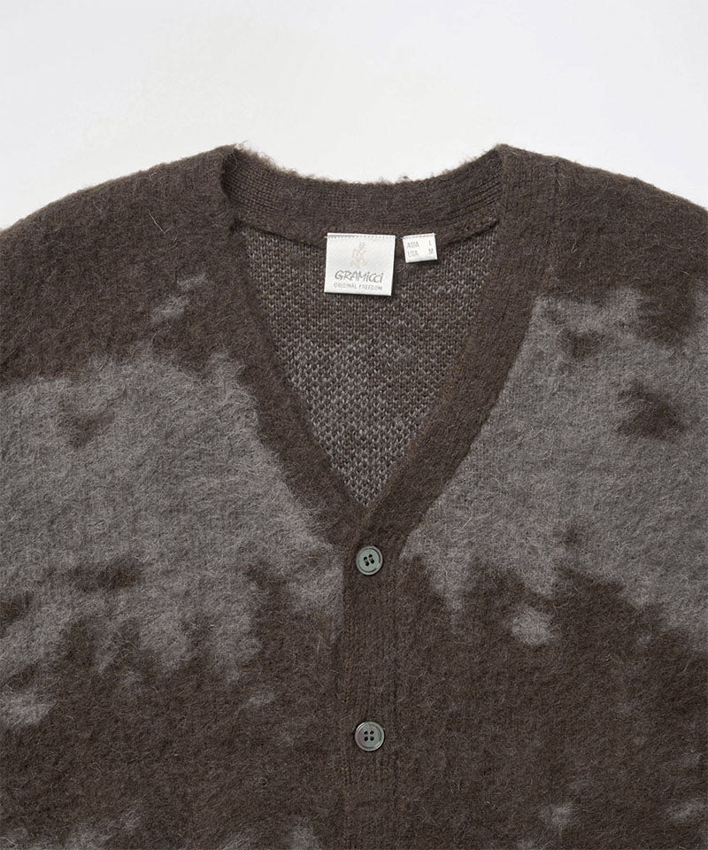 Gramicci Mohair Splatter Cardigan Slate – detail