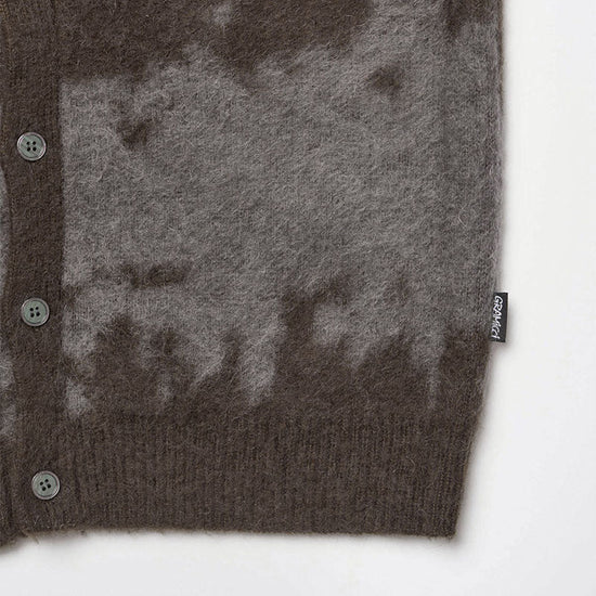Gramicci Mohair Splatter Cardigan Slate – stofdetail