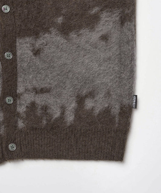Gramicci Mohair Splatter Cardigan Slate – stofdetail