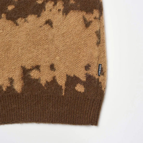 Gramicci Mohair Splatter Sweater Taupe – detail van de knit