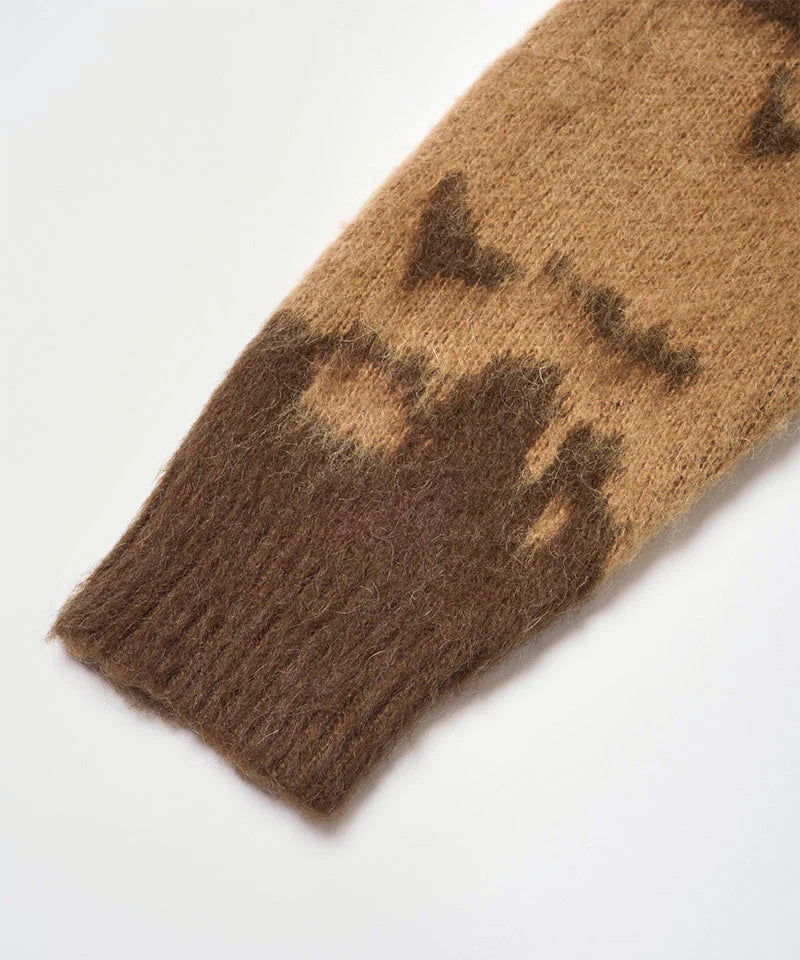 Gramicci Mohair Splatter Sweater Taupe – splatterdetail