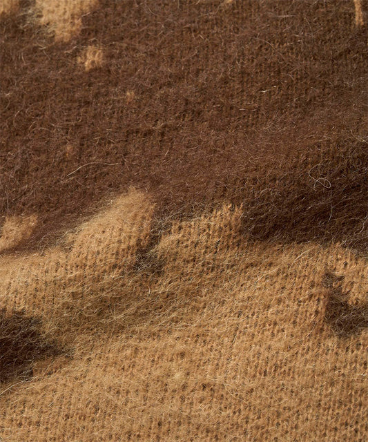 Gramicci Mohair Splatter Sweater Taupe – stofdetail