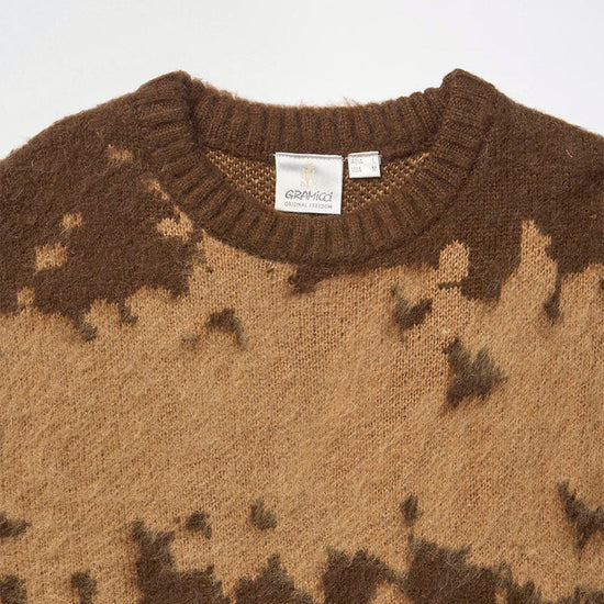 Gramicci Mohair Splatter Sweater Taupe – detail