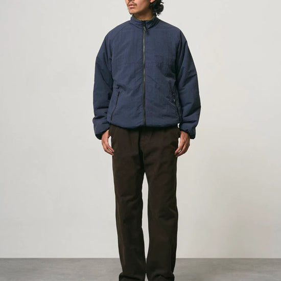 Gramicci Reversible Sherpa jas Olive Navy – tweede draagzijde