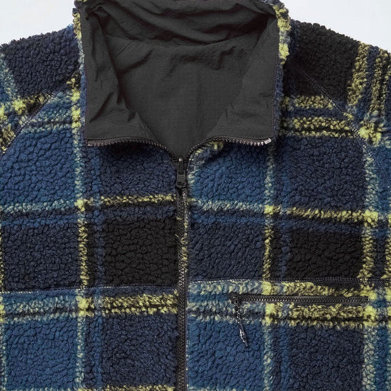 Gramicci Reversible Sherpa Plaid jas Black – detail
