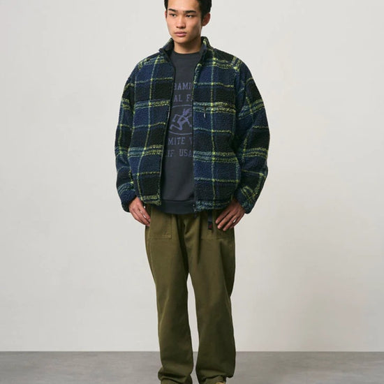Gramicci Reversible Sherpa Plaid jas Black – tweede draagzijde