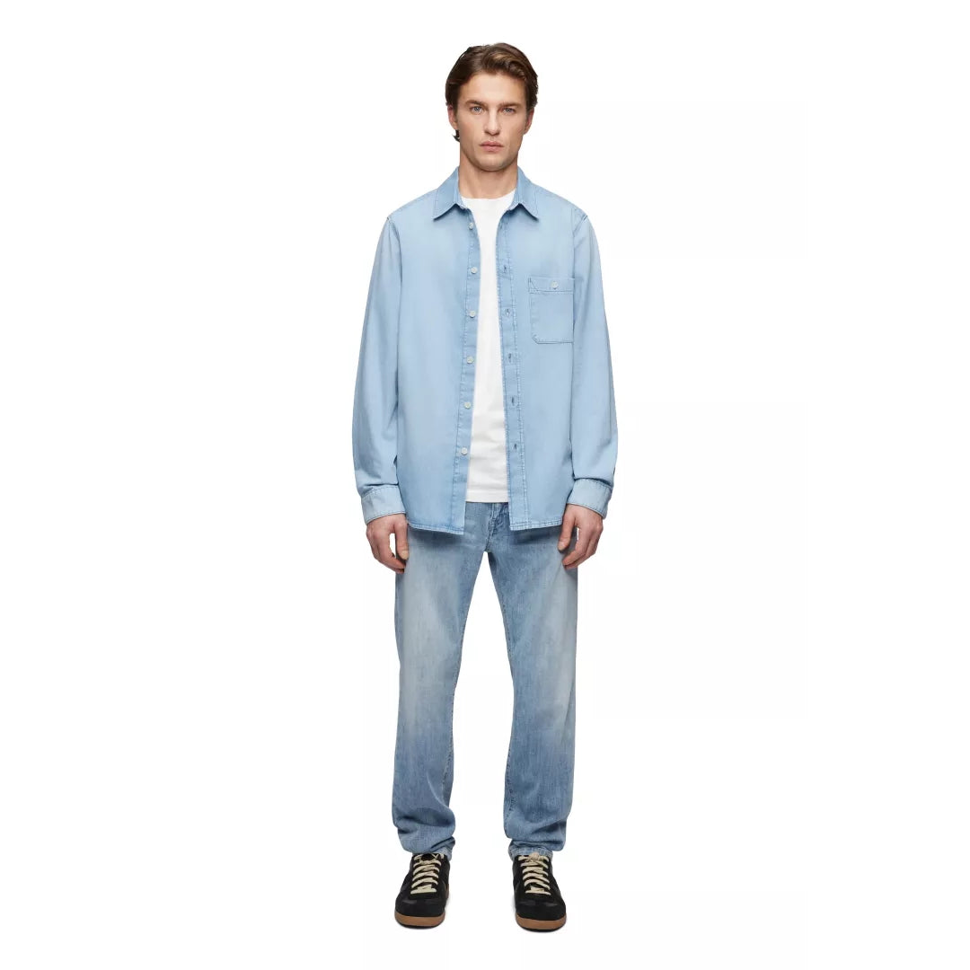DRYKORN Hecto Popeline Shirt Washed Denim – productfoto 2 – Checkpoint Mol