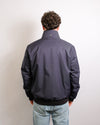 Herno Woolen Melange Twill donkerblauwe bomberjas, gedragen, van achteren