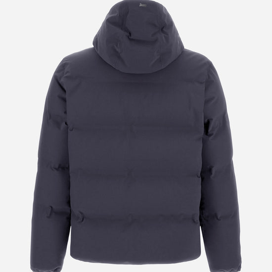 Herno New Impact blauwgrijze jas met capuchon, van achteren