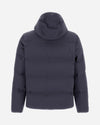 Herno New Impact blauwgrijze jas met capuchon, van achteren