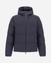 Herno New Impact blauwgrijze jas met capuchon, van voren