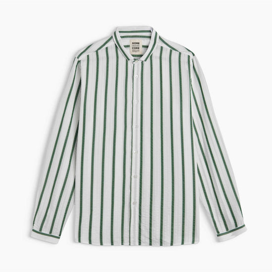 Homecore Pala Tencel Striped Shirt Green White – productbeeld 1