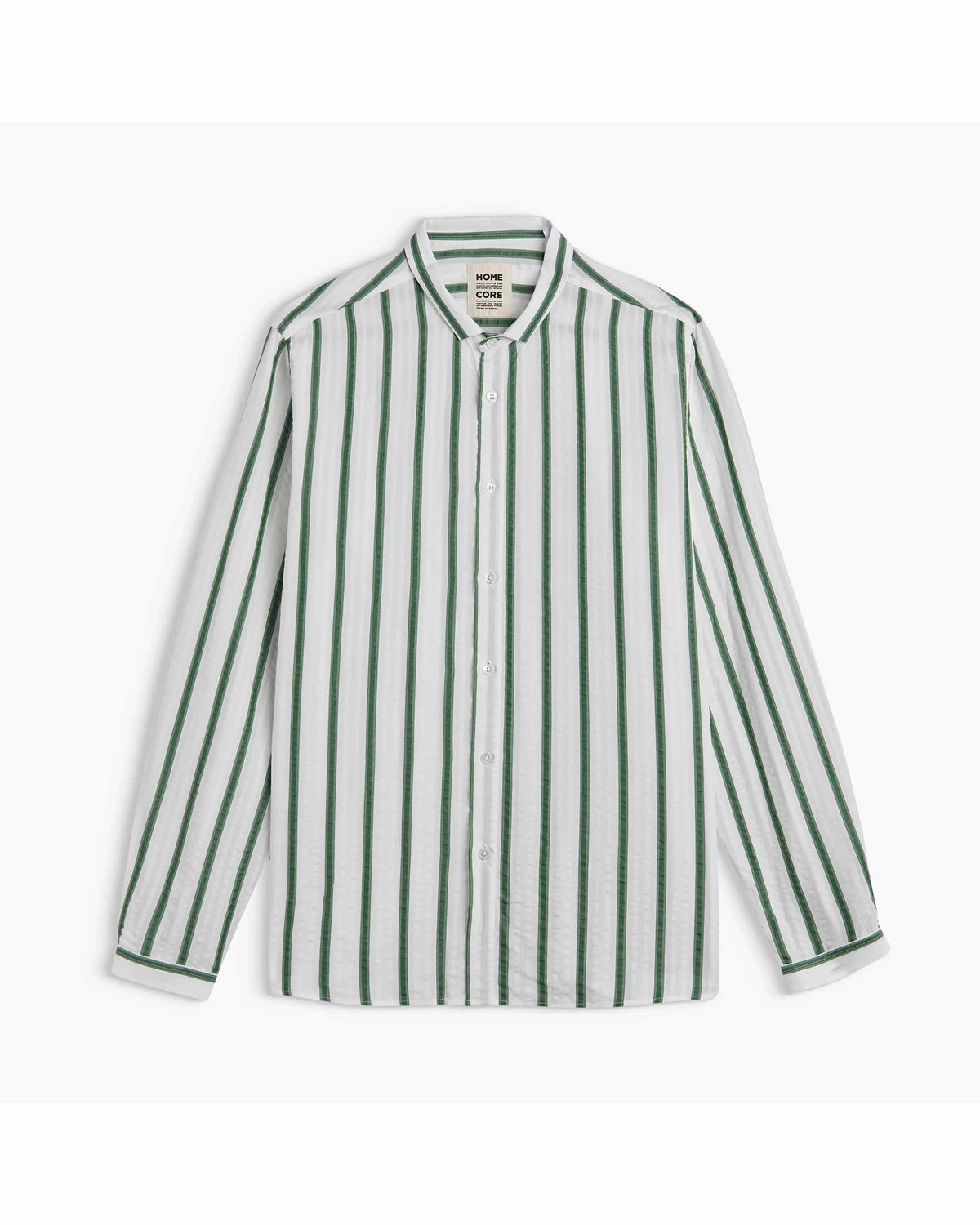 Homecore Pala Tencel Striped Shirt Green White – productbeeld 1