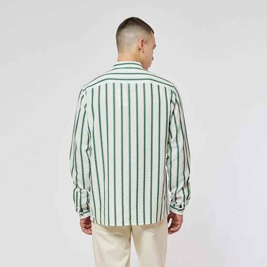 Homecore Pala Tencel Striped Shirt Green White – productbeeld 3