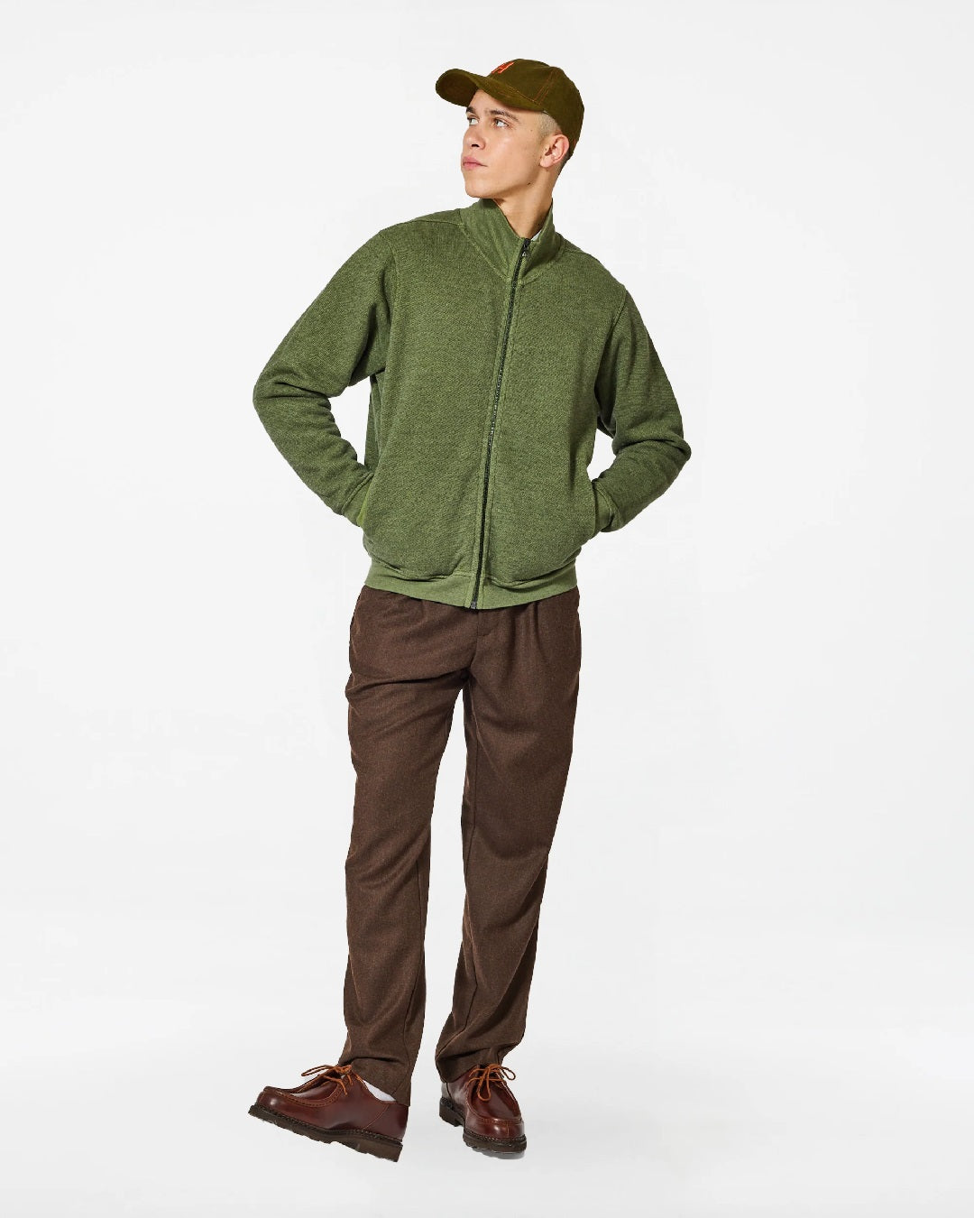Homecore Full-Zip Sweater Rosemary Green – productbeeld 3