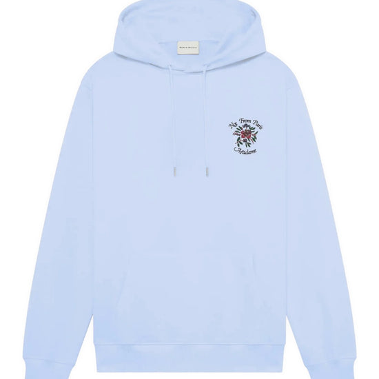 Drôle de Monsieur Light Blue Slogan Rose Hoodie – productfoto 1 – Checkpoint Mol