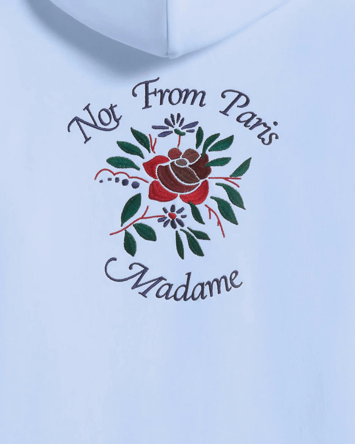 Drôle de Monsieur Light Blue Slogan Rose Hoodie – productfoto 2 – Checkpoint Mol