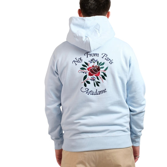 Drôle de Monsieur Light Blue Slogan Rose Hoodie – productfoto 4 – Checkpoint Mol