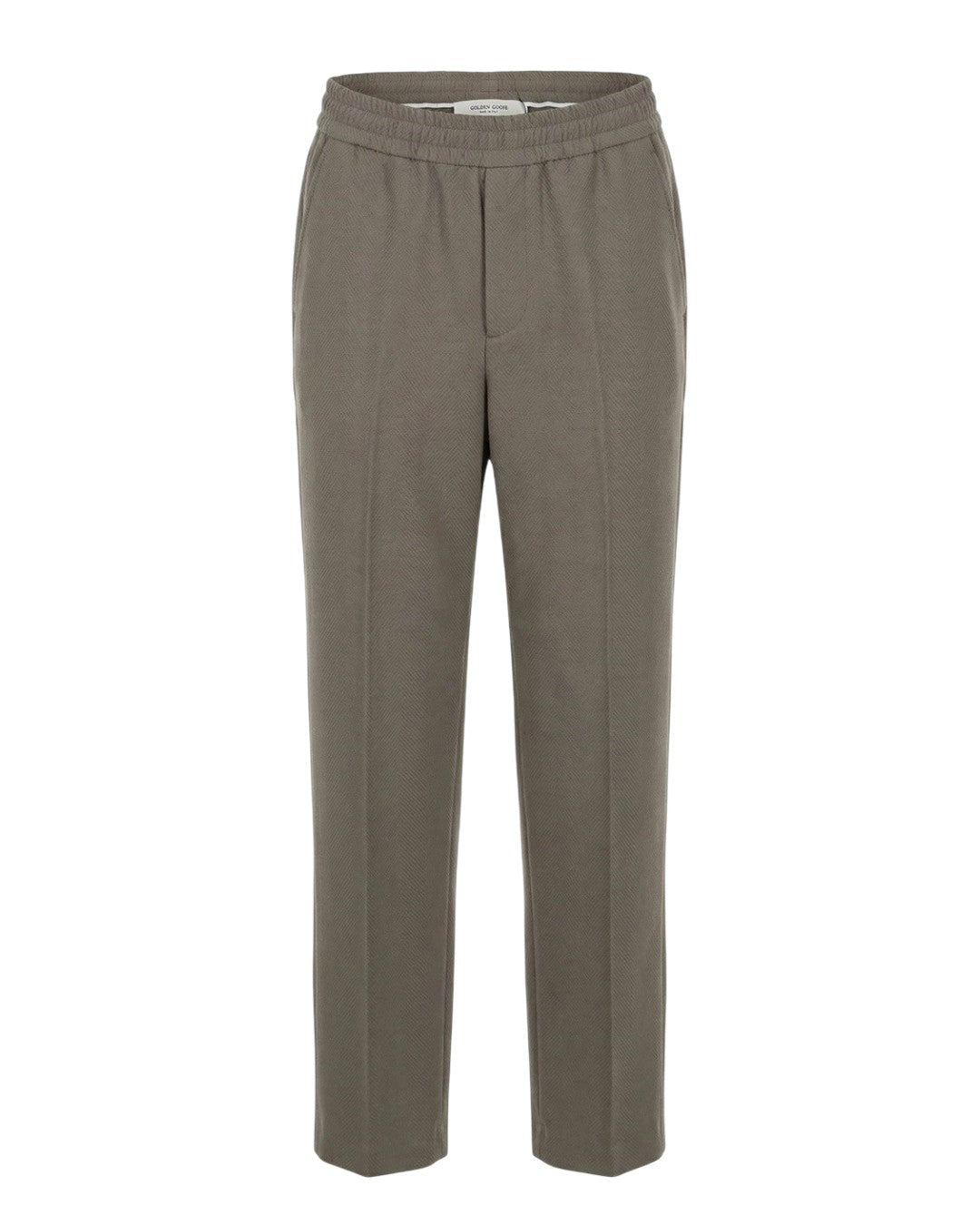 Golden Goose Journey Wide Jogging Pant Pompeo Virgin Wool Chevronne Stone Gray – productfoto 1 – Checkpoint Mol