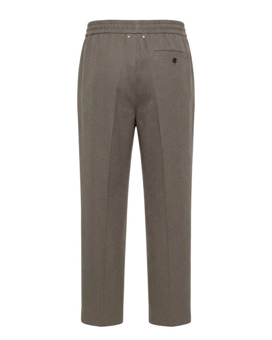 Golden Goose Journey Wide Jogging Pant Pompeo Virgin Wool Chevronne Stone Gray – productfoto 2 – Checkpoint Mol