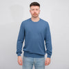 La Fileria Structured Crepe Cotton Pullover Blue – productbeeld 1