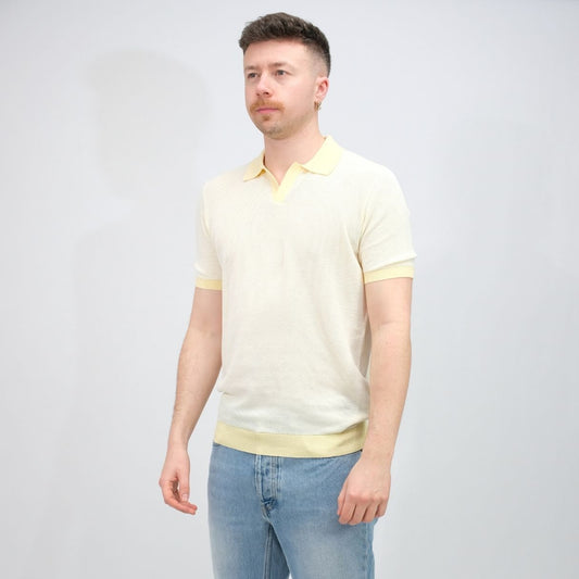 La Fileria Jacquard Polo Faded Yellow – productbeeld 2