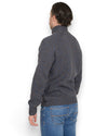 La Fileria Wollen mock zip blauwbruin mêlée, achteraanzicht