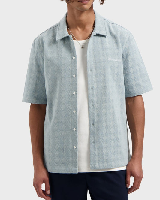 Law of the Sea Saltern Jacquard Shirt Denim Blue