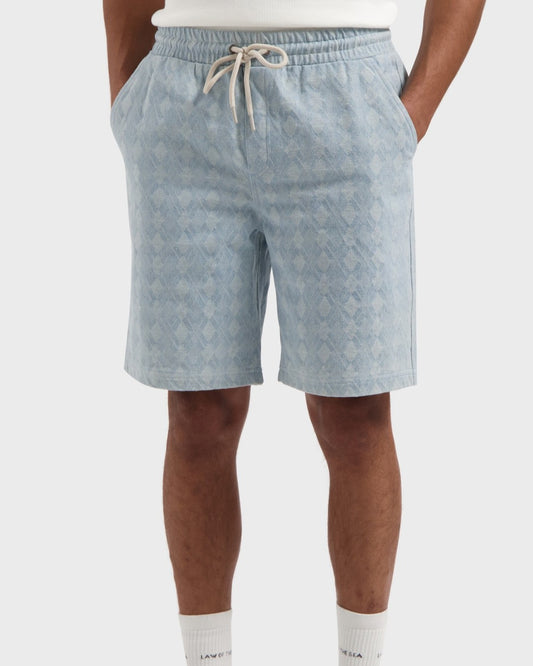 Law of the Sea Lazorn Jacquard Shorts Denim Blue