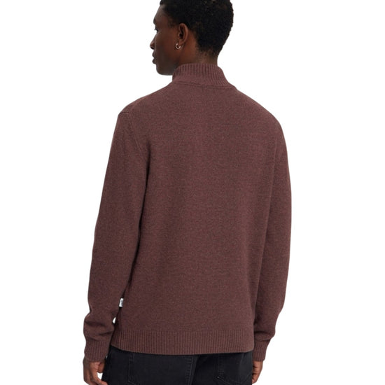 Law of the Sea Lamar Knitted Half Zip Huckleberry – gedragen op model