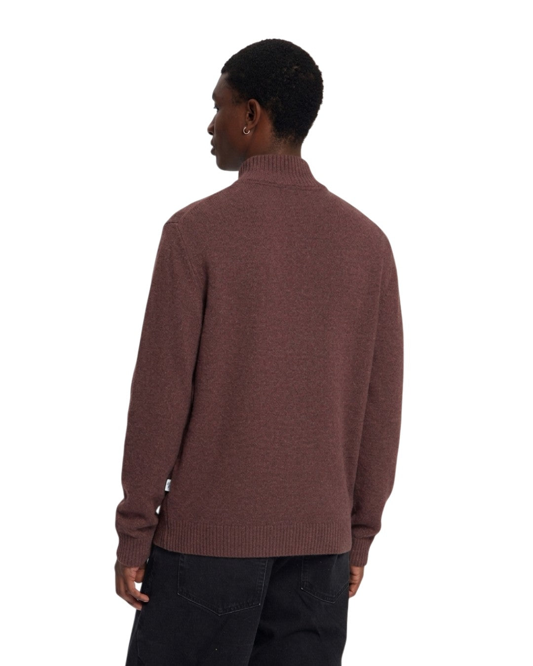 Law of the Sea Lamar Knitted Half Zip Huckleberry – gedragen op model