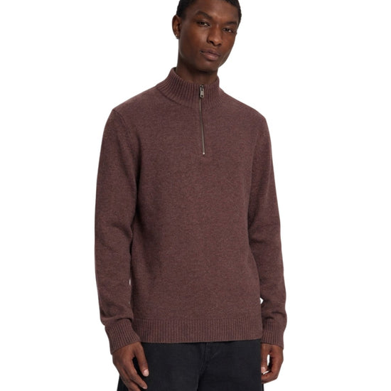 Law of the Sea Lamar Knitted Half Zip Huckleberry – fitbeeld