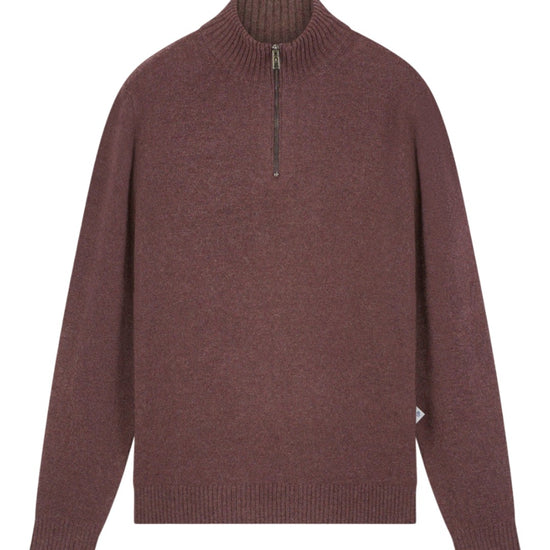 Law of the Sea Lamar Knitted Half Zip Huckleberry – vooraanzicht