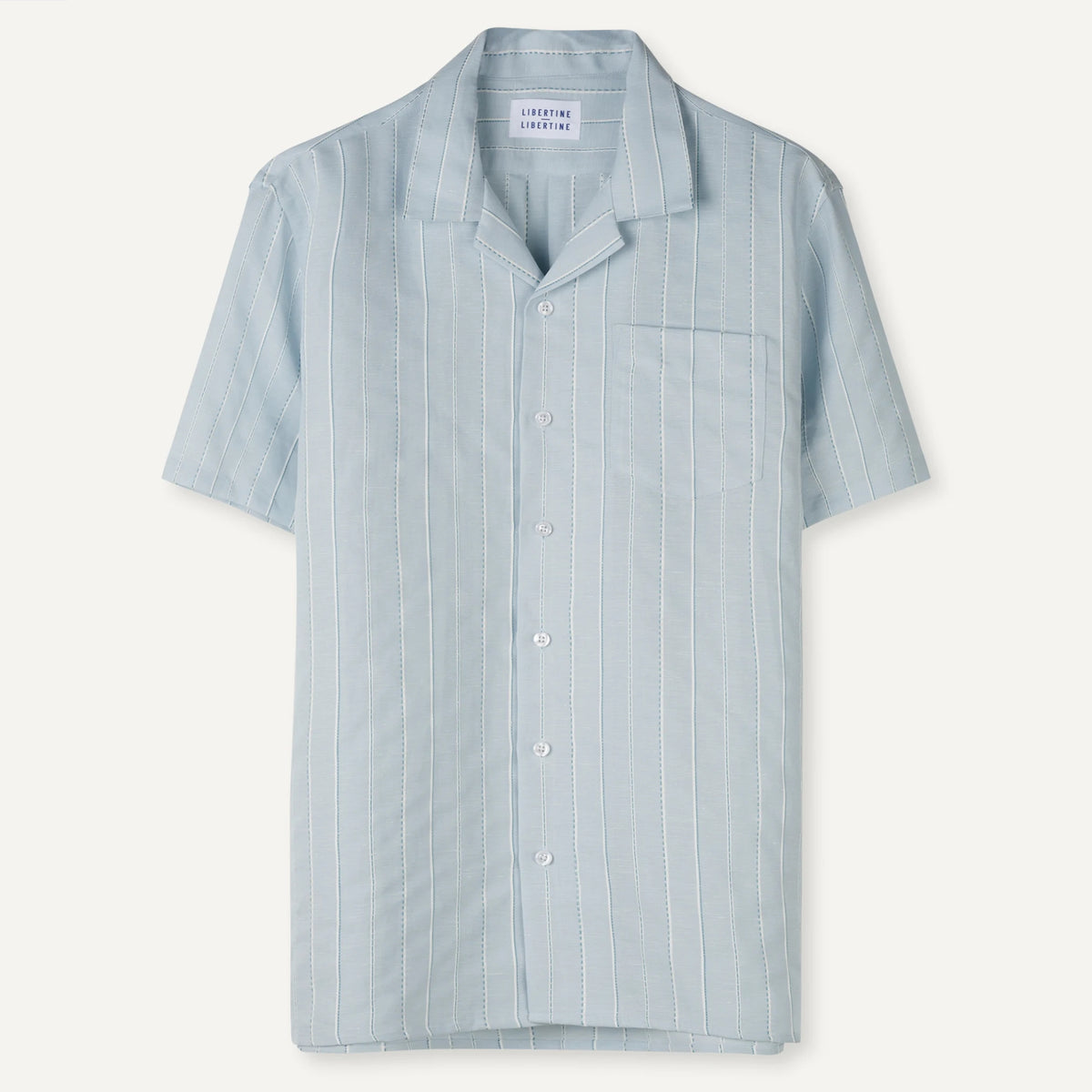 Libertine-Libertine Cave gestreept hemd Light Blue – vooraanzicht