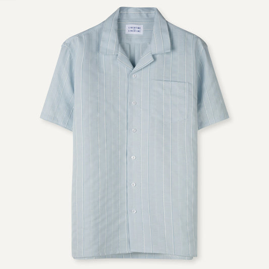 Libertine-Libertine Cave gestreept hemd Light Blue – vooraanzicht