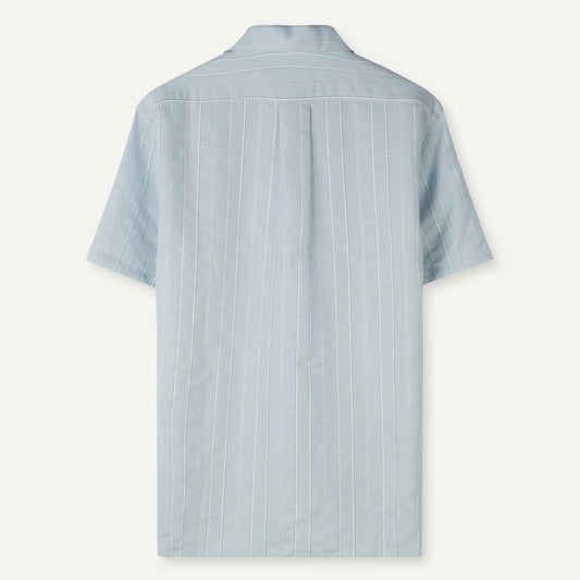 Libertine-Libertine Cave gestreept hemd Light Blue – achteraanzicht